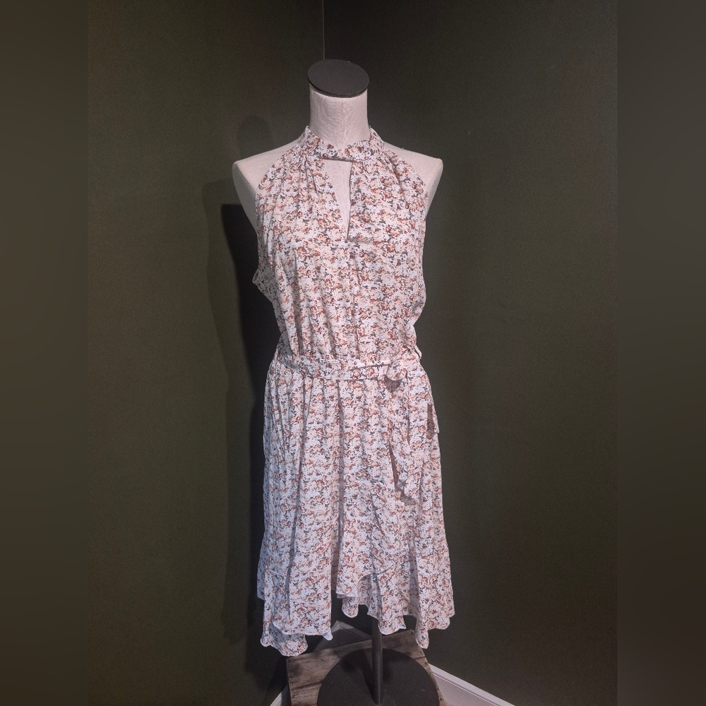 Fall Florals Halter Neck Dress